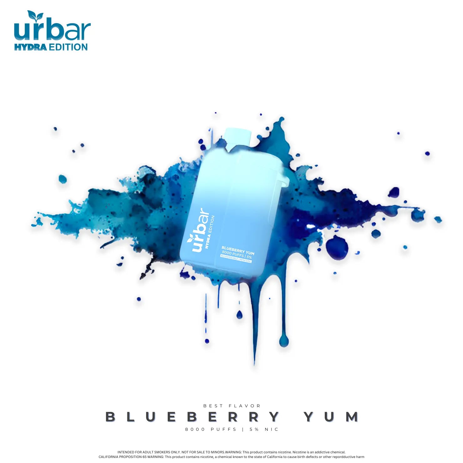 Urbar X HYDRA | 8000 Puffs - BLUEBERRY YUM | Pack Of 1 - Urbar X Hydra