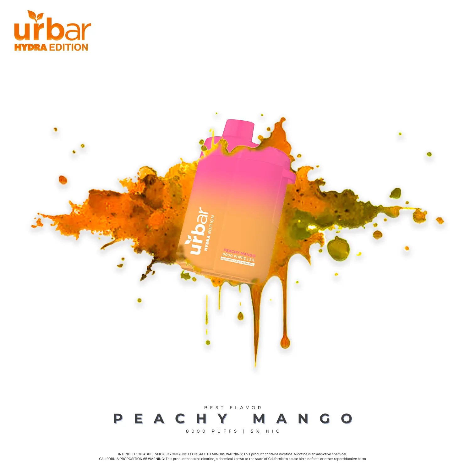 Urbar X HYDRA | 8000 Puffs - PEACHY MANGO | Pack Of 1 - Urbar X Hydra