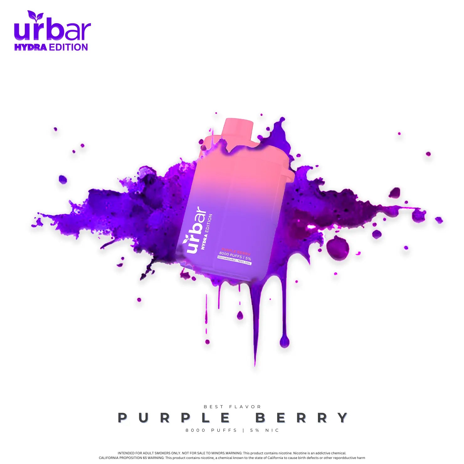 Urbar X HYDRA | 8000 Puffs - PURPLE BERRY | Pack Of 1 - Urbar X Hydra