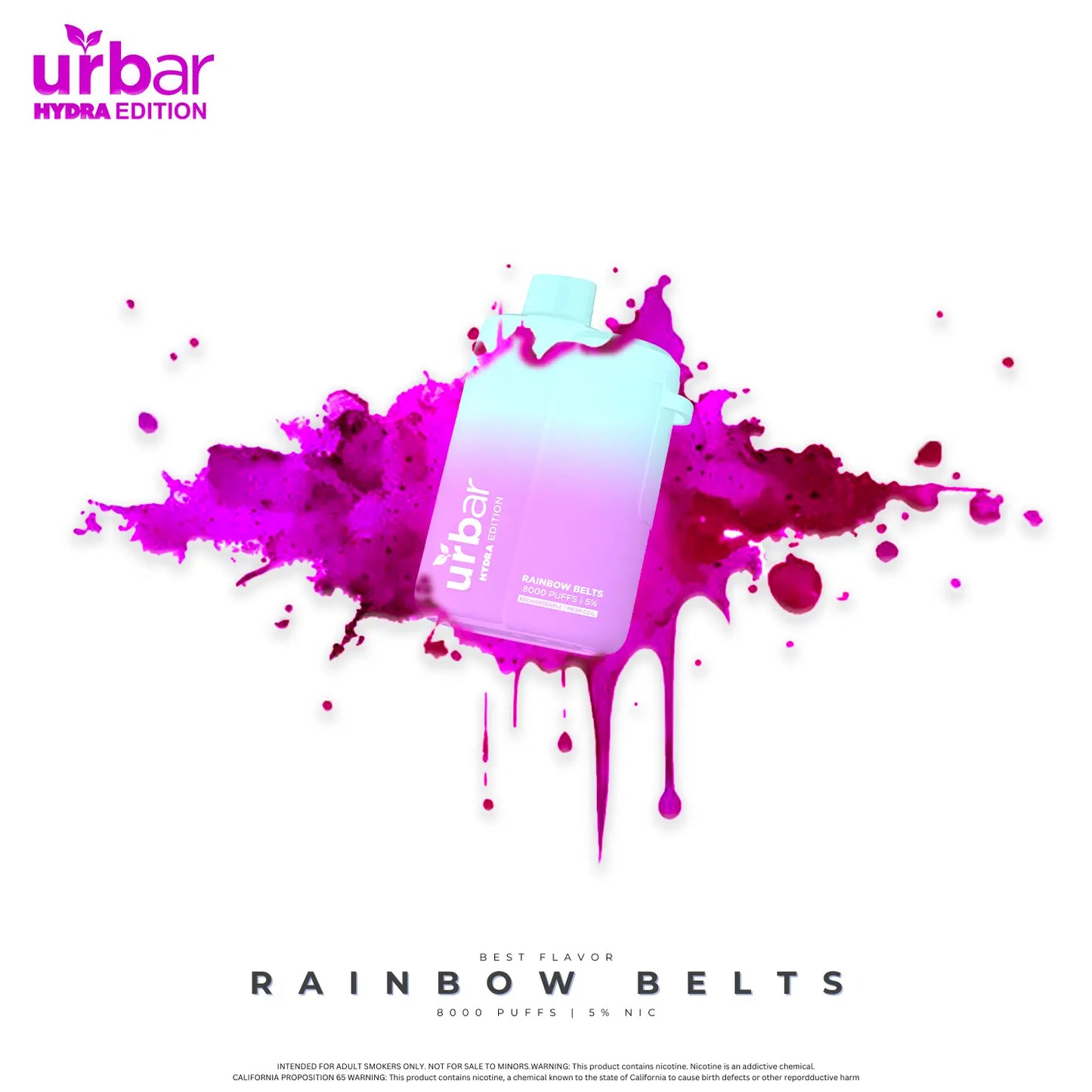 Urbar X HYDRA | 8000 Puffs - RAINBOW BELTS | Pack Of 1 - Urbar X Hydra