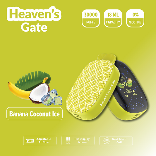 Heaven's Gate Zero Addiction | 30000 Puffs - BANANA COCONUT ICE