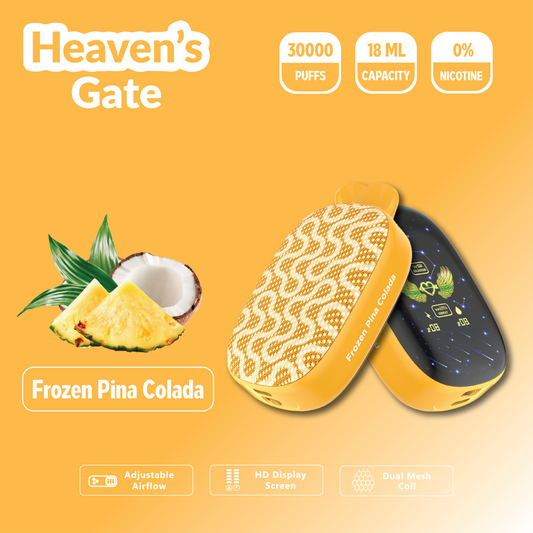 Heaven's Gate Zero Addiction | 30000 Puffs - FROZEN PINA COLADA