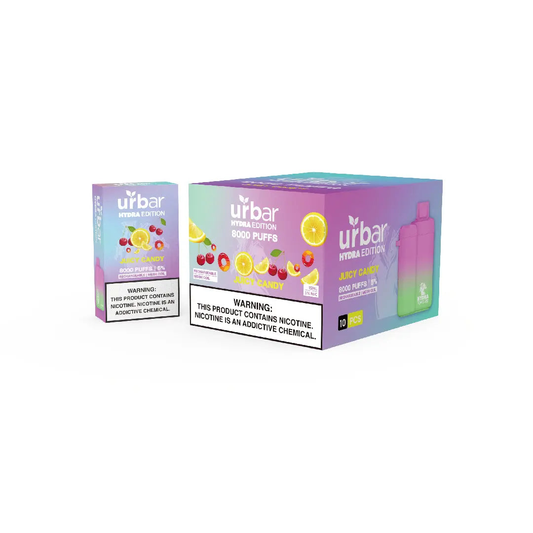 Urbar X HYDRA | 8000 Puffs - JUICY CANDY | Pack Of 1 - Urbar X Hydra