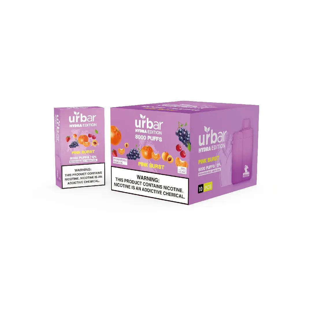 Urbar X HYDRA | 8000 Puffs - PINK BURST | Pack Of 1 - Urbar X Hydra