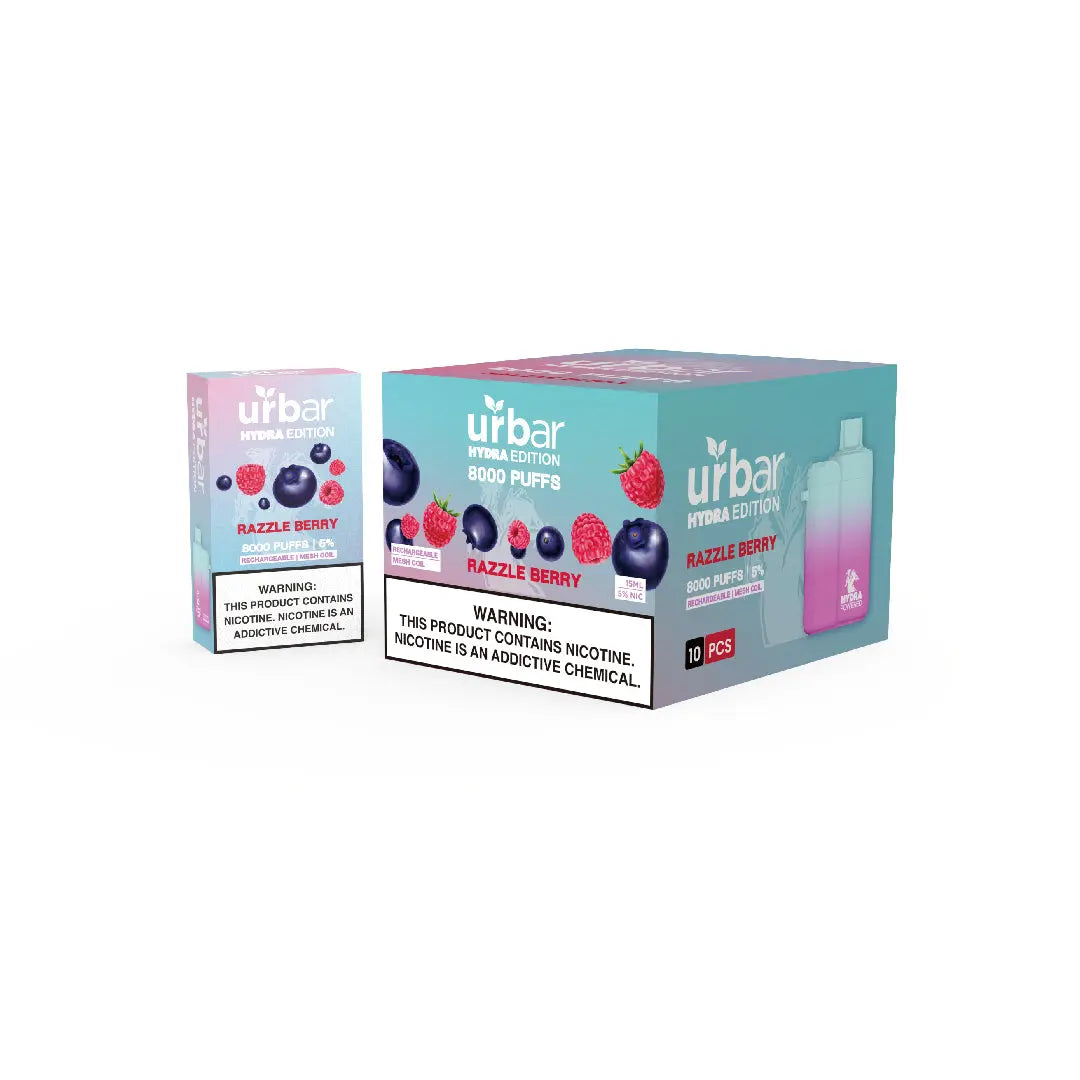 Urbar X HYDRA | 8000 Puffs - RAZZLE BERRY | Pack Of 1 - Urbar X Hydra