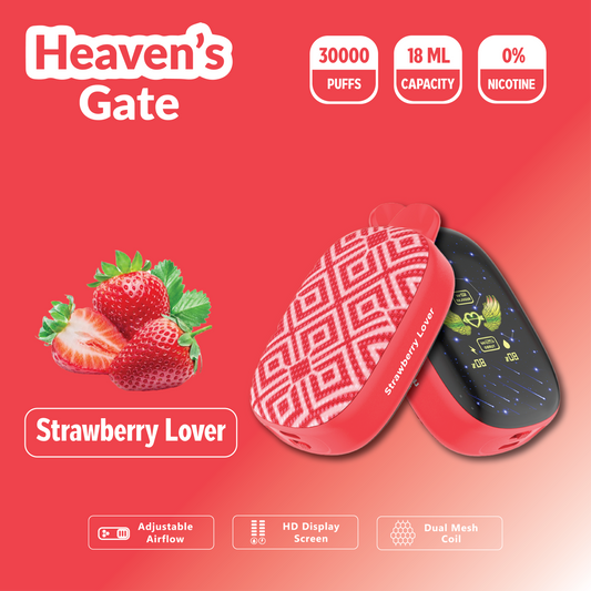 Heaven's Gate Zero Addiction | 30000 Puffs - STRAWBERRY LOVER