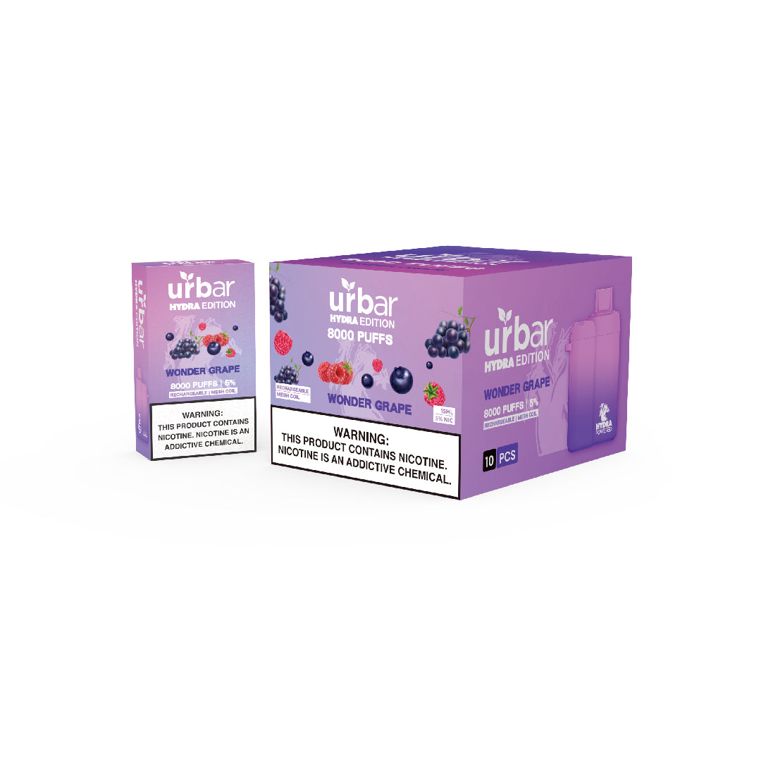 Urbar X HYDRA | 8000 Puffs - WONDER GRAPE | Pack Of 1 - Urbar X Hydra